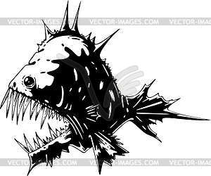 Toothy monster fish - vector clipart