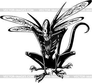 Monster - white & black vector clipart