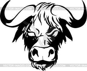 Buffalo head tattoo - vector clipart