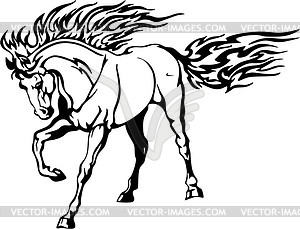 Флеймс конь - стоковое векторное изображение
