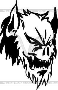 Monster head tattoo - vector image