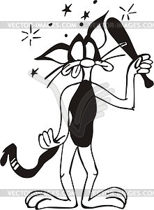 Ludicrous cat cartoon - vector clipart