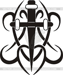 vector tattoo kreuz EPS  Vector Tattoo Kreuz Clipart