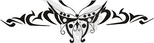 Symmetrical butterfly tattoo - vector clipart / vector image