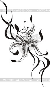 Tribal flower tattoo - vector clip art