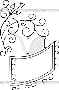 Wrought signboard - white & black vector clipart