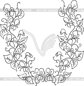 Wreath - white & black vector clipart