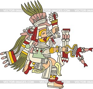 Mixcoatl - aztec god of hunt - vector clipart