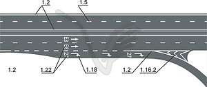 Road marking - color vector clipart