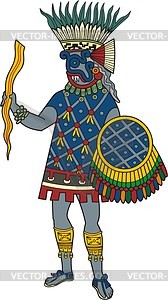 Ацтекский бог дождя Тлалок - векторный клипарт