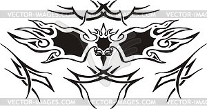 Symmetrical bird tattoo - vector image