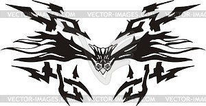 Symmetrical bird flame - vector clip art