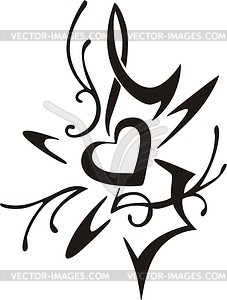 Heart tattoo - vector clipart