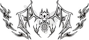 Symmetrical dragon flame - vector image