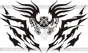 Symmetrical eagle tattoo - vector image