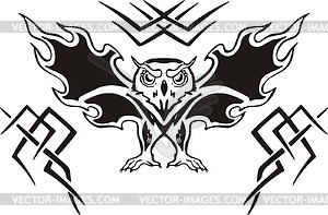 Symmetrical owl flame - vector clipart