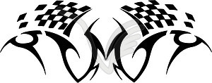 Symmetrical racing tattoo - vector clipart