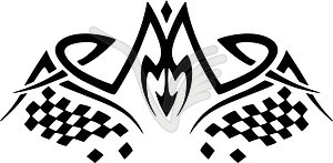 Symmetrical racing tattoo - vector clipart