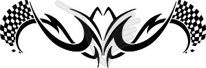 Symmetrical racing tattoo - vector clip art