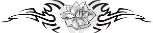 Symmetrical flower tattoo - vector clipart