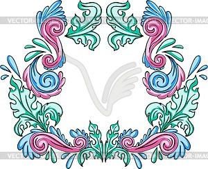 Color decorative wreath - vector clipart