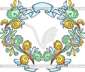 Color decorative wreath - vector clip art