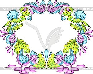 Color decorative wreath - vector clipart