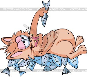 Humorous cat cartoon - vinyl EPS vector clipart