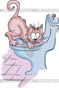 Humorous cat cartoon - vector image