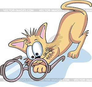 Humorous cat cartoon - vector clipart
