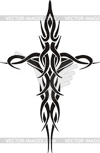 Tribal cross tattoo - vector clipart / vector image