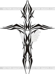 Tribal cross tattoo - vector image