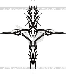 Tribal cross tattoo - vector clipart