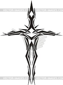 Tribal cross tattoo - vector clipart