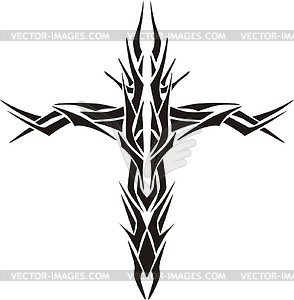 Tribal cross tattoo - vector image