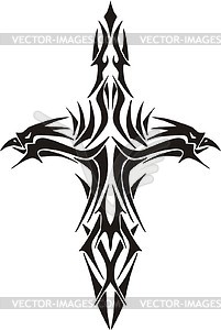 Tribal cross tattoo - vector image