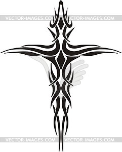 Tribal cross tattoo - vector clip art