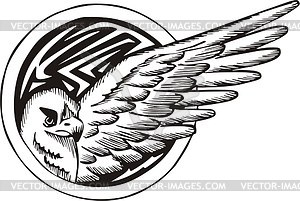 Round eagle tattoo - vector clipart