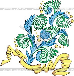Floral pattern with ribbon - vector clipart