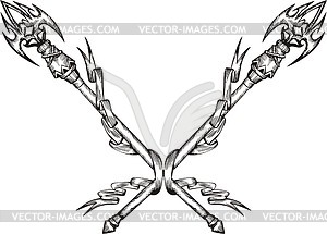 Crossed pikes - vector clipart