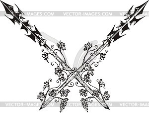 Crossed pikes - vector clipart