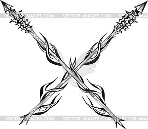 Crossed pikes - vector image