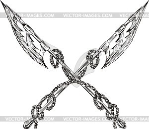 Crossed poleaxes - royalty-free vector clipart