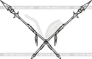 Crossed spears - vector clipart