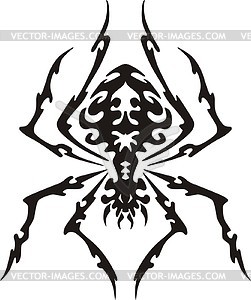 Symmetric spider tattoo - vector image