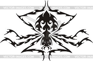 Symmetric spider tattoo - vector clipart