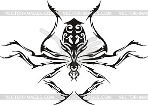 Symmetric spider tattoo - vector image