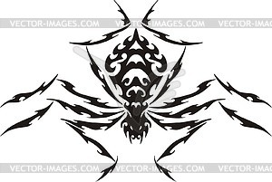 Symmetric spider tattoo - vector clipart