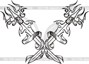 Crossed swords - vector clip art