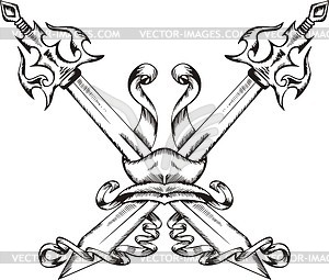 Crossed swords - vector clipart